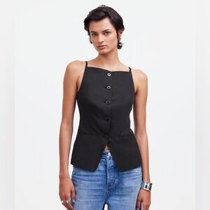NWT Madewell Black Button-Down vest - sz 8
